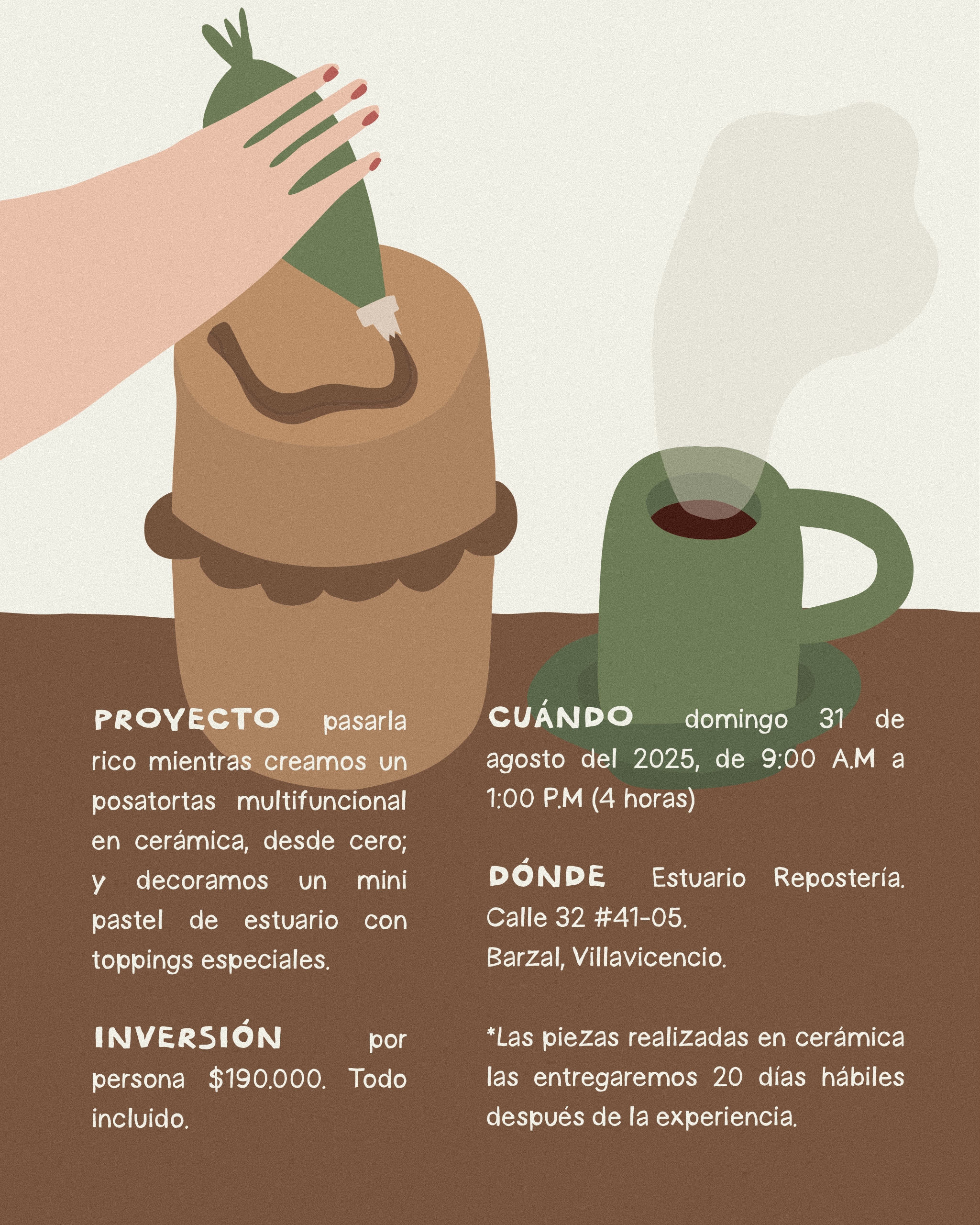 Cerámica y Pasteles en Estuario Repostería